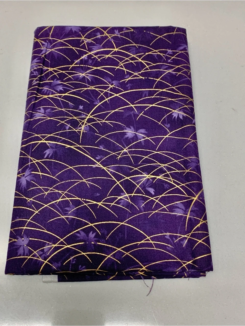 Quilt Gate Japanese Quilting Cotton Fabric Purple Gold Grass Reeds 7/8 Yard